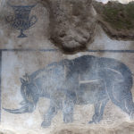 Fig. 8: Il mosaico del rinoceronte dall’ambiente A 46 (foto: Giovanni Murro).