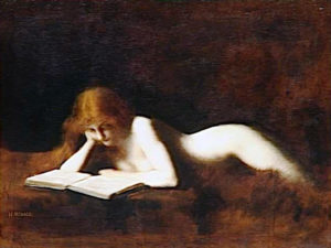 J. J. Henner, Liseuse (1887), Museè d’Orsay, Parigi.