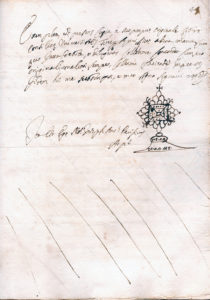 Tav. 3 (sotto) Montecassino, Archivio dell’Abbazia, notaio Giuseppe Antonio Pacifico di Arpino, Protocollo del 1656, f. 44r.